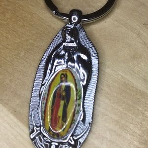 New- Virgin of Guadalupe key chain metallic
